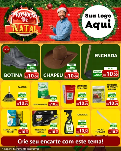 Modelo de Rede Social para Feed Instagram com o tema Promoção de Natal para Agropecuária