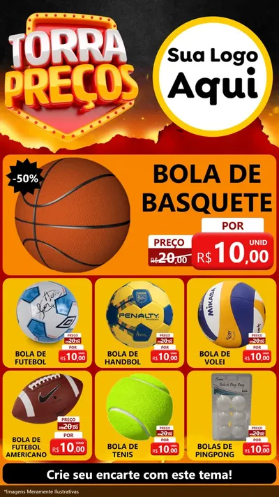 Modelo de Rede Social para Stories com o tema Torra Preços para Artigos Esportivos