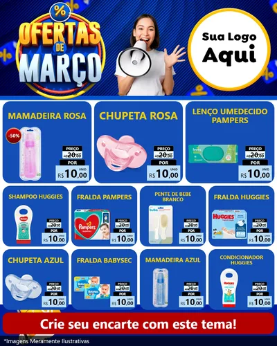 Modelo de Rede Social para Feed Instagram com o tema Ofertas de Março para Bebês