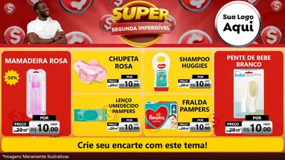 Modelo de TV para TV Horizontal com o tema Super Segunda Imperdível para Bebês