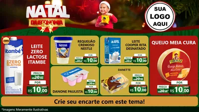 Modelo de TV para TV Horizontal com o tema Natal da Economia para Frios e Laticínios