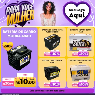 Modelo de Rede Social para Feed Facebook com o tema Para Você, Mulher para Baterias Elétricas