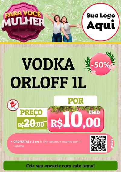 Modelo de Cartaz para Cartaz A4 Vertical com o tema Para Você Mulher para Distribuidora de bebidas