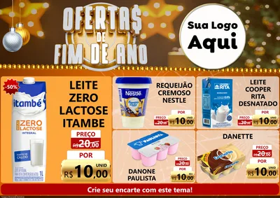 Modelo de Encarte para Encarte A4 Horizontal com o tema Ofertas de Fim de Ano para Frios e Laticínios