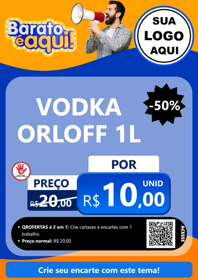 Modelo de Cartaz para Cartaz A4 Vertical com o tema Barato é aqui para Distribuidora de bebidas