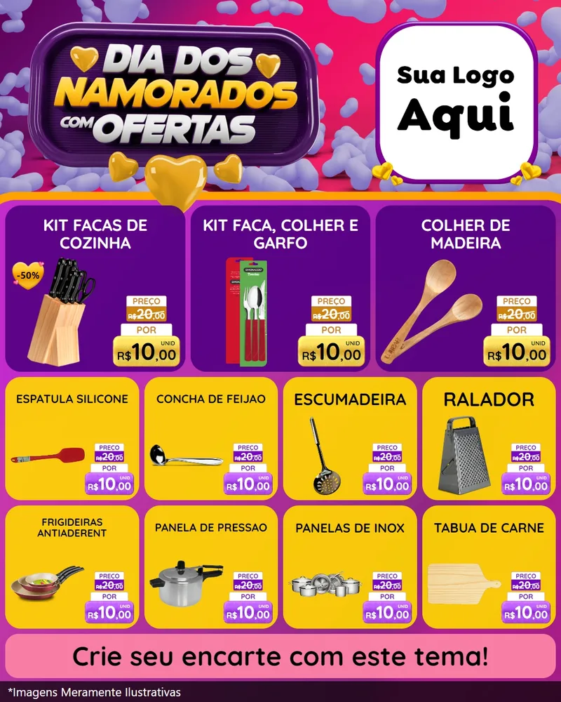 Modelo de Rede Social para Feed Instagram com o tema Dia Dos Namorados Com Ofertas para Utilidades Domésticas
