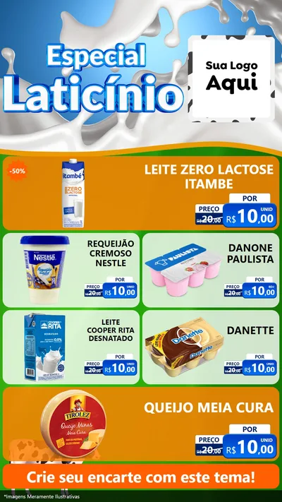 Modelo de TV para TV Vertical com o tema Especial Laticínio para Frios e Laticínios