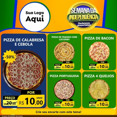 Modelo de Rede Social para Feed Facebook com o tema Semana da Independência Declaramos Preços Baixos para Pizzaria