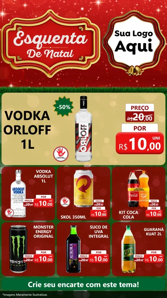 Modelo de Rede Social para Stories com o tema Esquenta de Natal para Distribuidora de bebidas