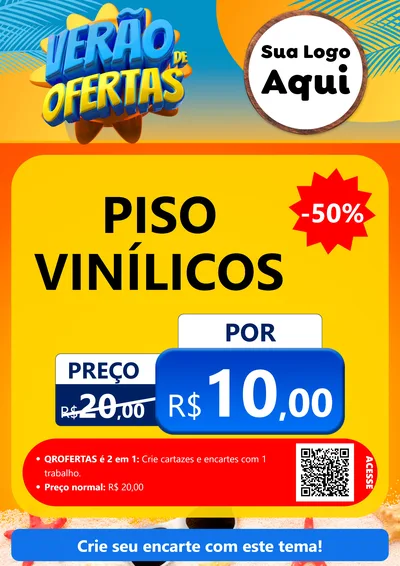 Modelo de Cartaz para Cartaz A4 Vertical com o tema Verão de Ofertas para Material para Construção