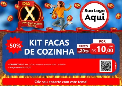 Modelo de Cartaz para Cartaz A4 Horizontal com o tema Dia X - O Dia Mais Barato Do Mês para Utilidades Domésticas