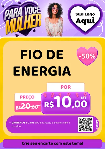 Modelo de Cartaz para Cartaz A4 Vertical com o tema Para Você, Mulher para Materiais Elétricos