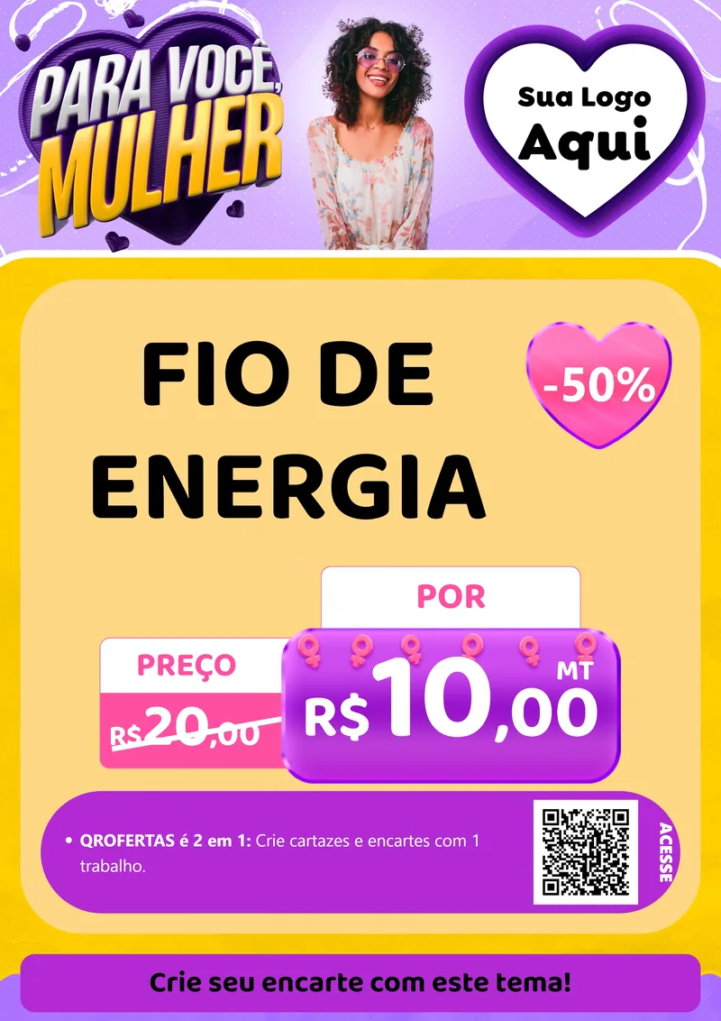 Modelo de Cartaz para Cartaz A4 Vertical com o tema Para Você, Mulher para Materiais Elétricos