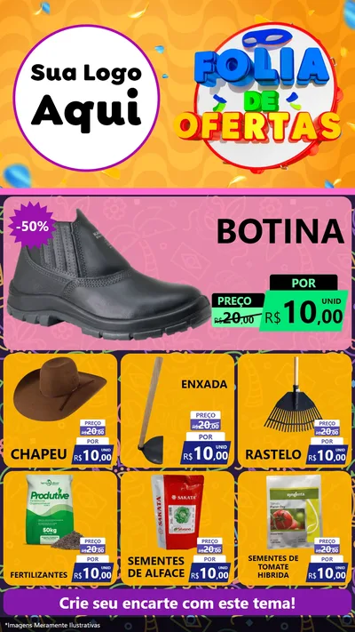 Modelo de Rede Social para Stories com o tema Folia de Ofertas para Agropecuária