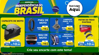 Modelo de TV para TV Horizontal com o tema Especial Independência do Brasil para Moto peças