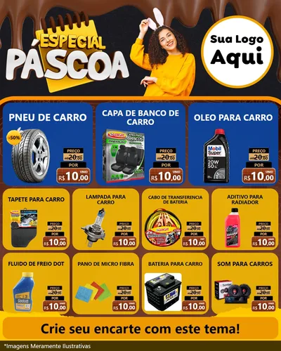 Modelo de Rede Social para Feed Instagram com o tema Especial Páscoa para Auto peças