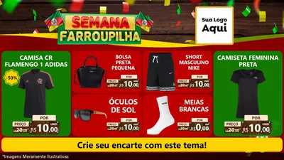 Modelo de TV para TV Horizontal com o tema Semana Farroupilha para Roupas e acessórios