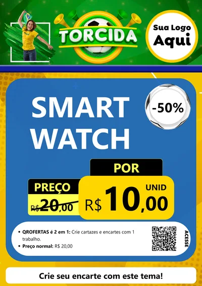 Modelo de Cartaz para Cartaz A4 Vertical com o tema Torcida para Informática