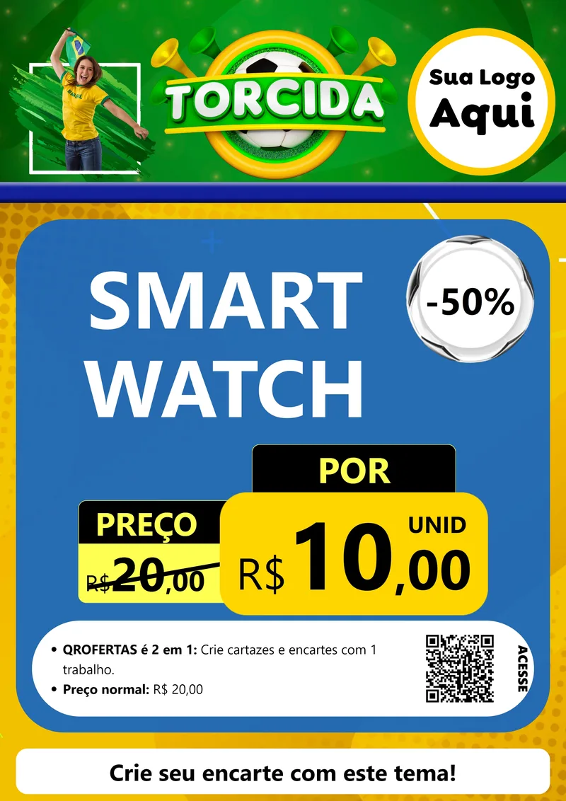 Modelo de Cartaz para Cartaz A4 Vertical com o tema Torcida para Informática