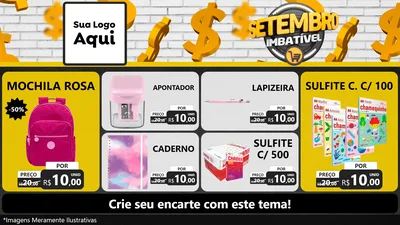 Modelo de TV para TV Horizontal com o tema Setembro Imbatível para Papelaria