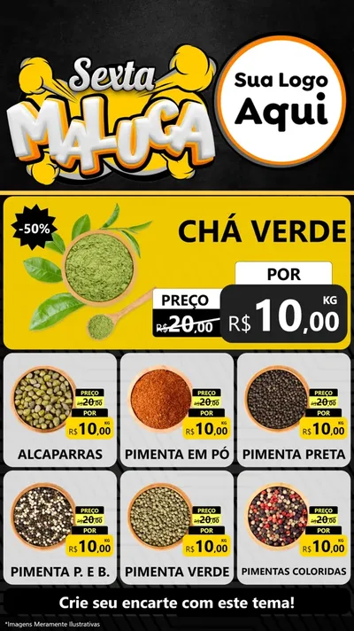 Modelo de Rede Social para Stories com o tema Sexta Maluca para Produtos Naturais