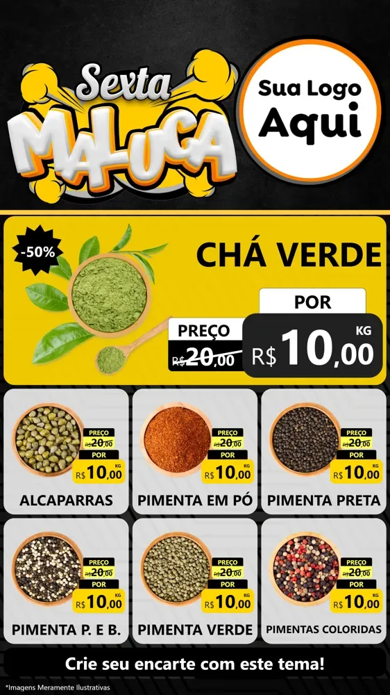 Modelo de Rede Social para Stories com o tema Sexta Maluca para Produtos Naturais