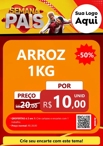 Modelo de Cartaz para Cartaz A4 Vertical com o tema Semana Dos Pais para Supermercado