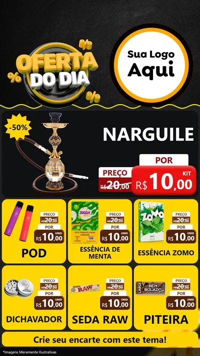 Modelo de Rede Social para Stories com o tema Oferta Do Dia para Tabacaria