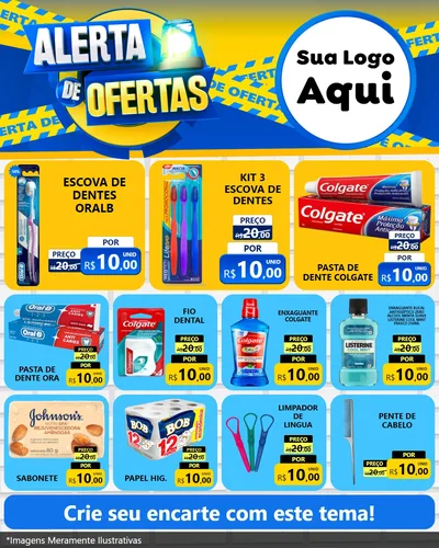 Modelo de Rede Social para Feed Instagram com o tema Alerta de Ofertas para Higiene Pessoal