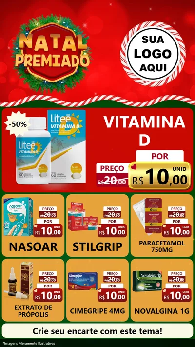 Modelo de Rede Social para Stories com o tema Natal Premiado para Farmácia