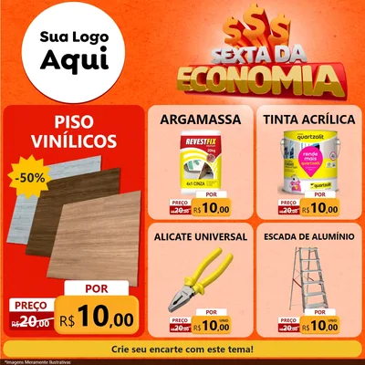 Modelo de Rede Social para Feed Facebook com o tema Sexta da Economia para Material para Construção