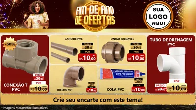 Modelo de TV para TV Horizontal com o tema Fim de Ano de Ofertas para Tubos e conexões