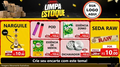 Modelo de TV para TV Horizontal com o tema Operação Limpa Estoque para Tabacaria