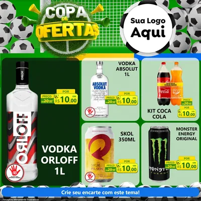 Modelo de Rede Social para Feed Facebook com o tema Copa De Ofertas para Distribuidora de bebidas