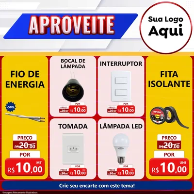 Modelo de Rede Social para Feed Facebook com o tema Aproveite para Materiais Elétricos