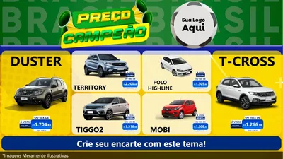 Modelo de TV para TV Horizontal com o tema Preço Campeão - Copa para Concessionaria de Carros