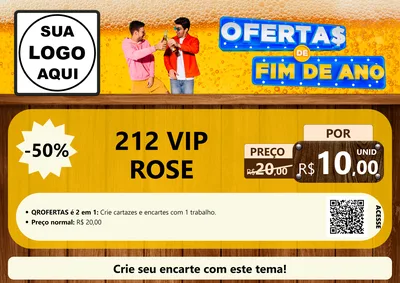 Modelo de Cartaz para Cartaz A4 Horizontal com o tema Ofertas de Fim de Ano para Perfumes