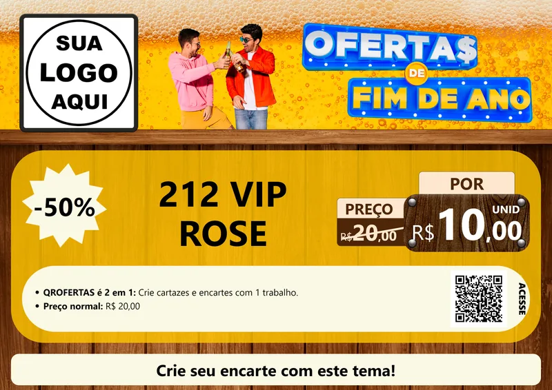 Modelo de Cartaz para Cartaz A4 Horizontal com o tema Ofertas de Fim de Ano para Perfumes