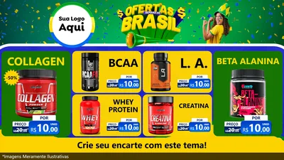 Modelo de TV para TV Horizontal com o tema Ofertas Semana do Brasil para Suplementos alimentares