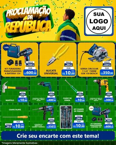Modelo de Rede Social para Feed Instagram com o tema Proclamação da República para Maquinas e Ferramentas
