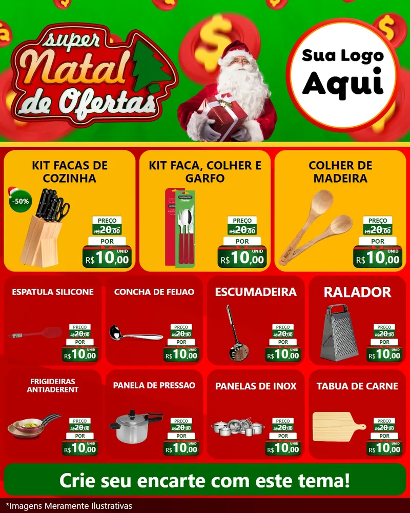 Modelo de Rede Social para Feed Instagram com o tema Super Natal de Ofertas para Utilidades Domésticas