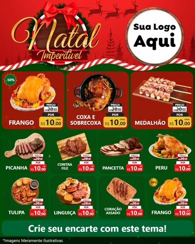 Modelo de Rede Social para Feed Instagram com o tema Natal Imperdível para Assados