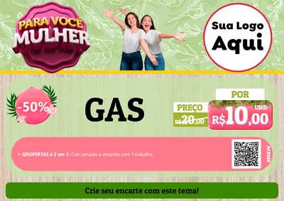 Modelo de Cartaz para Cartaz A4 Horizontal com o tema Para Você Mulher para Água e gás