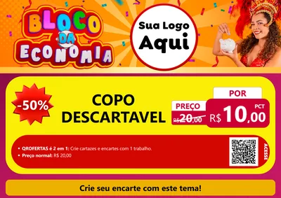 Modelo de Cartaz para Cartaz A4 Horizontal com o tema Bloco da Economia para Embalagens