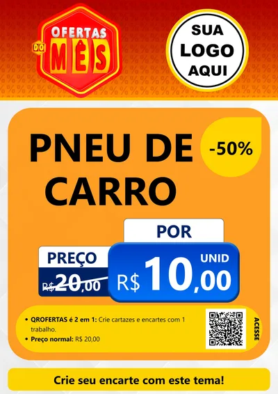 Modelo de Cartaz para Cartaz A4 Vertical com o tema Ofertas do Mês para Auto peças