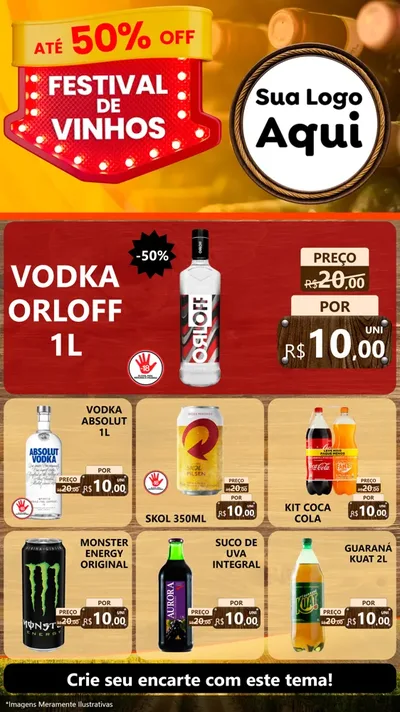 Modelo de Rede Social para Stories com o tema Festival de Vinhos para Distribuidora de bebidas