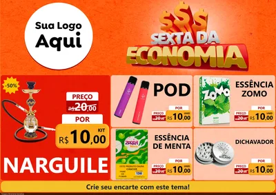 Modelo de Encarte para Encarte A4 Horizontal com o tema Sexta da Economia para Tabacaria