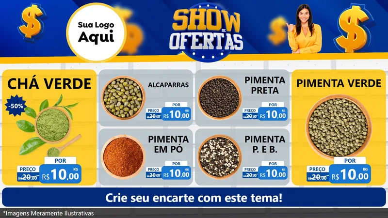 Modelo de TV para TV Horizontal com o tema Show de Ofertas para Produtos Naturais