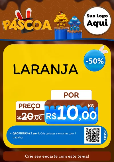 Modelo de Cartaz para Cartaz A4 Vertical com o tema Páscoa para Hortifrúti