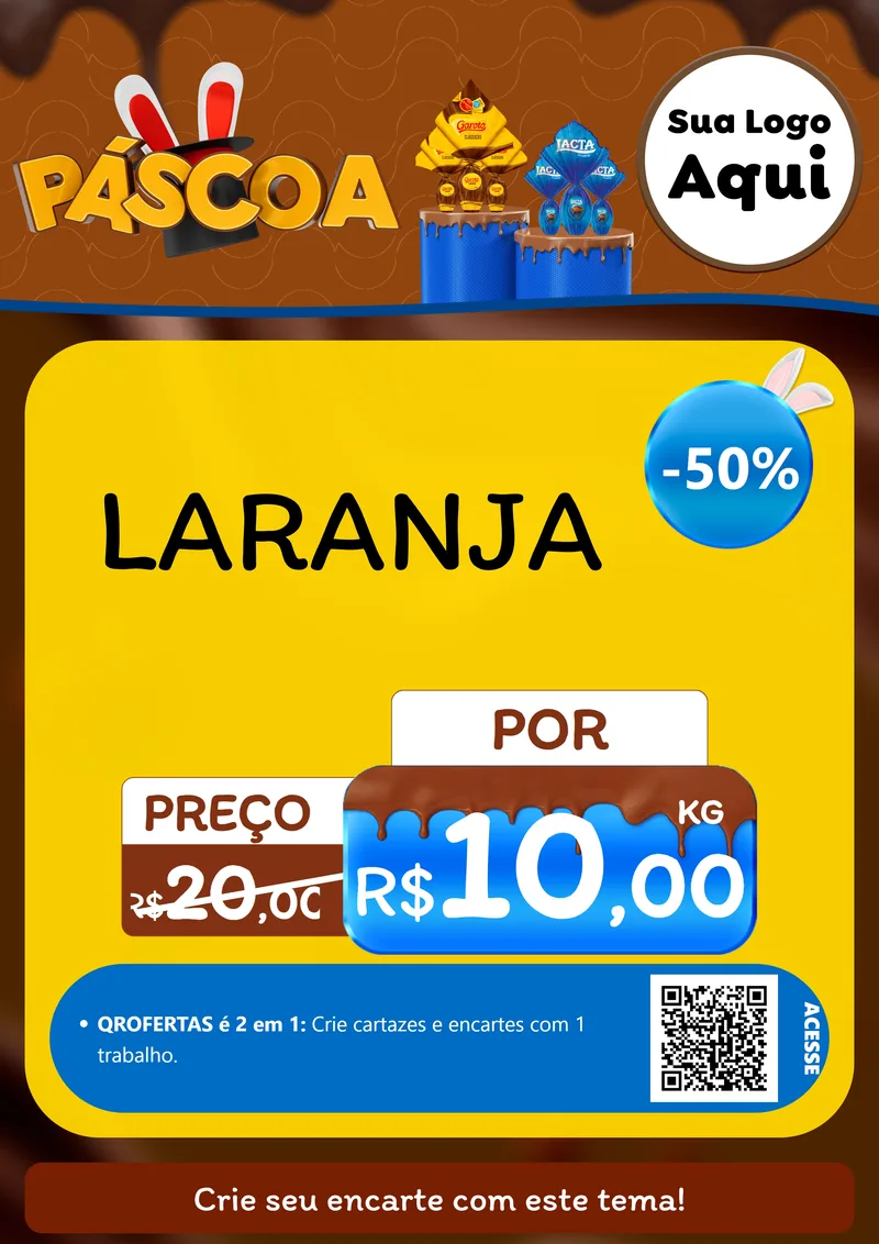 Modelo de Cartaz para Cartaz A4 Vertical com o tema Páscoa para Hortifrúti